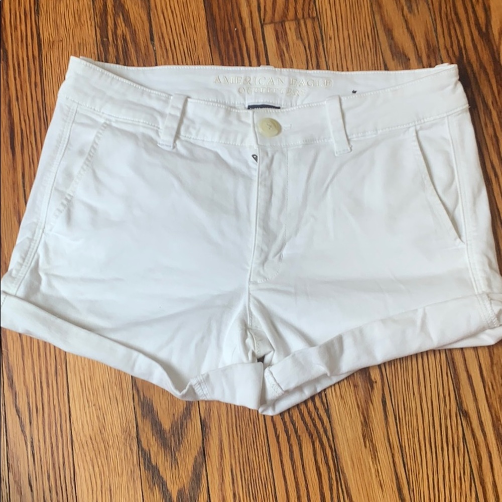 American Eagle white jean shorts